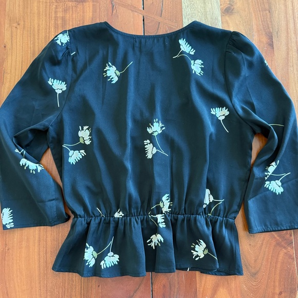 Saltwater LUXE Black Floral Peplum Blouse - Picture 8 of 8